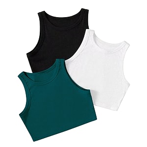 Pack of 3 Stylish Sleeveless Round Neck