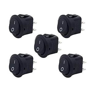 pack of 5 black spst 2-pin onoff round boat rocker switch ac 6a 250v 10a 125v