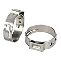 Pack of 50 12.3-14.8mm Single Ear Hose Clamps, MISPIRE 304 Stainless Steel Crimp Hose Clamps for Securing Pipe Hose, Automotive, Home Appliance