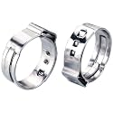 Pack of 50 17.8-21.0mm Single Ear Hose Clamps, MISPIRE 304 Stainless Steel Crimp Hose Clamps for Securing Pipe Hose, Automotive, Home Appliance