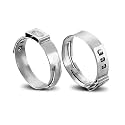 Pack of 50 31.4-34.6mm Single Ear Hose Clamps, MISPIRE 304 Stainless Steel Crimp Hose Clamps for Securing Pipe Hose, Automotive, Home Appliance
