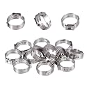 Pack of 50 7.5-9.0mm Single Ear Hose Clamps, MISPIRE 304 Stainless Steel Crimp Hose Clamps for Securing Pipe Hose, Automotive, Home Appliance