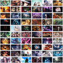 Pack of 60 Demon Slayer: Kimetsu no Yaiba Anime Aesthetic Wall Collage kit Posters | Posters for Wall Decoration | Wall Art For Bedroom, Office, Living room, Dorm room Photographic Paper