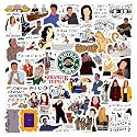 Pack of 63 Waterproof Friends Vinyl Self-Adhesive Sticker for Adults, Multicolor Tv Series Stickers for Laptop, Journal, Guitar, Mobile - Residue Free