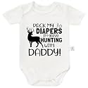 Pack My Diapers I'm Going HUNTING With Daddy Funny Bodysuit, Gender Neutral Baby Clothes for 0-24 Month Rompers