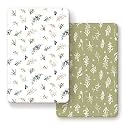 Pack n Play Sheets Fitted 2 Pack, Stretchy Ultra Soft Jersey Knit Pack and Play Sheets, Universal Fitted Portable/Mini Crib Mattresses Snug and Safe, Oliver Flora for Boy and Girl