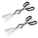 Pack of Two 15-inch 3-in-1 Barbecue Tools by BBQ Croc - Extra Light Tongs, Spatula and Grill Scraper (Green) (15 inch (Pack of 2))