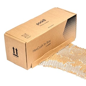 sustainable brown honeycomb paper bubble wrap with dispenser 100m x 1534 cushioning wrap for packing shipping amp moving  expandable upto 150m pack of 5