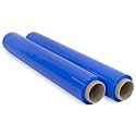 OFITURIA Packing Film 50 cm Width and Stretchable up to 300 Metres Length - Manual Elastic Film Roll for Industrial Packaging (Blue, 2)