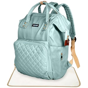 packnbuy stylish diaper bag for mothers for travel with changing mat maternity bag with insulated bottle pockets and multiple pockets baby diaper bag to store newborn baby products green