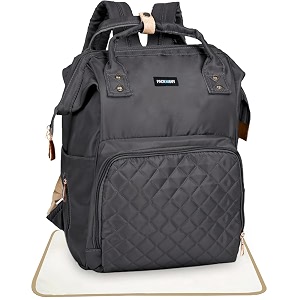 packnbuy stylish diaper bag for mothers for travel with changing mat maternity bag with insulated bottle pockets and multiple pockets baby diaper bag to store newborn baby products grey
