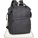 PACKNBUY Stylish Diaper Bag for Mothers for Travel with Changing Mat, Maternity Bag with Insulated Bottle Pockets and Multiple Pockets Baby Diaper Bag to Store Newborn Baby Products (Grey)