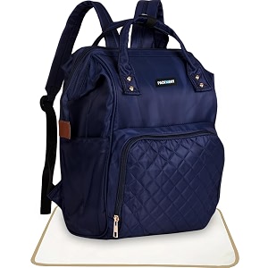 packnbuy stylish diaper bag for mothers for travel with changing mat maternity bag with insulated bottle pockets and multiple pockets baby diaper bag to store newborn baby products blue