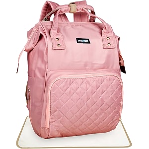packnbuy stylish diaper bag for mothers for travel with changing mat maternity bag with insulated bottle pockets and multiple pockets baby diaper bag to store newborn baby products pink