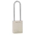PACLOCK's 90A-PRO Padlock, 1/4" Diameter Hard. Steel Shackle, 3" Tall, High Performance 7-Pin Cylinder w/ 1 Key, Keyed Differently, Silver
