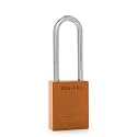 PACLOCK's 90A-PRO Padlock, 1/4" Diameter Hard. Steel Shackle, 2-1/2" Tall, High Performance 7-Pin Cylinder w/ 1 Key, Keyed Differently, Orange