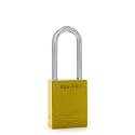 PACLOCK's 90A-PRO Padlock, 1/4" Diameter Hard. Steel Shackle, 2" Tall, High Performance 7-Pin Cylinder w/ 1 Key, Keyed Differently, Yellow