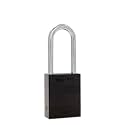 PACLOCK's 90A-PRO Padlock, 1/4" Diameter Hard. Steel Shackle, 2" Tall, High Performance 7-Pin Cylinder w/ 1 Key, Keyed Alike, Black