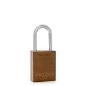 PACLOCK's 90A-PRO Padlock, 1/4" Diameter Hard. Steel Shackle, 1-1/2" Tall, High Performance 7-Pin Cylinder w/ 1 Key, Keyed Differently, Brown