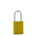 PACLOCK's 90A-PRO Padlock, 1/4" Diameter Hard. Steel Shackle, 1-1/2" Tall, High Performance 7-Pin Cylinder w/ 1 Key, Keyed Differently, Yellow