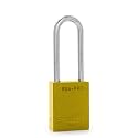 PACLOCK's 90A-PRO Padlock, 1/4" Diameter Hard. Steel Shackle, 2-1/2" Tall, High Performance 7-Pin Cylinder w/ 1 Key, Keyed Alike, Yellow