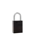 PACLOCK's 90A-PRO Padlock, 1/4" Diameter Hard. Steel Shackle, 1-3/16" Tall, High Performance 7-Pin Cylinder w/ 1 Key, Keyed Alike, Black