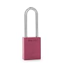 PACLOCK's 90A-PRO Padlock, 1/4" Diameter Hard. Steel Shackle, 2-1/2" Tall, High Performance 7-Pin Cylinder w/ 1 Key, Keyed Alike, Pink