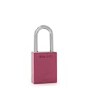 PACLOCK's 90A-PRO Padlock, 1/4" Diameter Hard. Steel Shackle, 1-1/2" Tall, High Performance 7-Pin Cylinder w/ 1 Key, Keyed Differently, Pink
