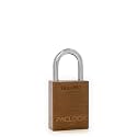 PACLOCK's 90A-PRO Padlock, 1/4" Diameter Hard. Steel Shackle, 1-3/16" Tall, High Performance 7-Pin Cylinder w/ 1 Key, Keyed Differently, Brown