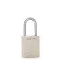 PACLOCK's 90A-PRO Padlock, 1/4" Diameter Hard. Steel Shackle, 1-1/2" Tall, High Performance 7-Pin Cylinder w/ 1 Key, Keyed Alike, Silver