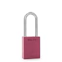 PACLOCK's 90A-PRO Padlock, 1/4" Diameter Hard. Steel Shackle, 2" Tall, High Performance 7-Pin Cylinder w/ 1 Key, Keyed Alike, Pink
