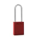 PACLOCK's 90A-PRO Padlock, 1/4" Diameter Hard. Steel Shackle, 2-1/2" Tall, High Performance 7-Pin Cylinder w/ 1 Key, Keyed Alike, Red