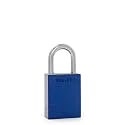 PACLOCK's 90A-PRO Padlock, 1/4" Diameter Hard. Stainless Steel Shackle, 1-3/16" Tall, High Performance 7-Pin Cylinder w/ 1 Key, Keyed Alike, Blue