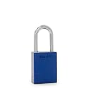 PACLOCK's 90A-PRO Padlock, 1/4" Diameter Hard. Steel Shackle, 1-1/2" Tall, High Performance 7-Pin Cylinder w/ 1 Key, Keyed Differently, Blue