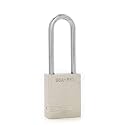 PACLOCK's 90A-PRO Padlock, 1/4" Diameter Hard. Steel Shackle, 2-1/2" Tall, High Performance 7-Pin Cylinder w/ 1 Key, Keyed Alike, Silver