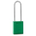 PACLOCK's 90A-PRO Padlock, 1/4" Diameter Hard. Steel Shackle, 3" Tall, High Performance 7-Pin Cylinder w/ 1 Key, Keyed Differently, Green