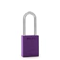 PACLOCK's 90A-PRO Padlock, 1/4" Diameter Hard. Steel Shackle, 2" Tall, High Performance 7-Pin Cylinder w/ 1 Key, Keyed Differently, Purple