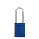 PACLOCK's 90A-PRO Padlock, 1/4" Diameter Hard. Steel Shackle, 2" Tall, High Performance 7-Pin Cylinder w/ 1 Key, Keyed Differently, Blue