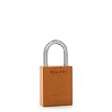 PACLOCK's 90A-PRO Padlock, 1/4" Diameter Hard. Steel Shackle, 1-3/16" Tall, High Performance 7-Pin Cylinder w/ 1 Key, Keyed Differently, Orange