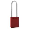 PACLOCK's 90A-PRO Padlock, 1/4" Diameter Hard. Steel Shackle, 3" Tall, High Performance 7-Pin Cylinder w/ 1 Key, Keyed Differently, Red