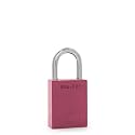 PACLOCK's 90A-PRO Padlock, 1/4" Diameter Hard. Steel Shackle, 1-3/16" Tall, High Performance 7-Pin Cylinder w/ 1 Key, Keyed Differently, Pink