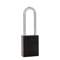 PACLOCK's 90A-PRO Padlock, 1/4" Diameter Hard. Steel Shackle, 2-1/2" Tall, High Performance 7-Pin Cylinder w/ 1 Key, Keyed Alike, Black