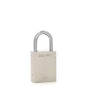 PACLOCK's 90A-PRO Padlock, 1/4" Diameter Hard. Steel Shackle, 1-3/16" Tall, High Performance 7-Pin Cylinder w/ 1 Key, Keyed Differently, Silver