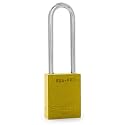 PACLOCK's 90A-PRO Padlock, 1/4" Diameter Hard. Steel Shackle, 3" Tall, High Performance 7-Pin Cylinder w/ 1 Key, Keyed Differently, Yellow
