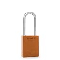 PACLOCK's 90A-PRO Padlock, 1/4" Diameter Hard. Steel Shackle, 2" Tall, High Performance 7-Pin Cylinder w/ 1 Key, Keyed Differently, Orange