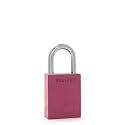 PACLOCK's 90A-PRO Padlock, 1/4" Diameter Hard. Stainless Steel Shackle, 1-3/16" Tall, High Performance 7-Pin Cylinder w/ 1 Key, Keyed Differently, Pink