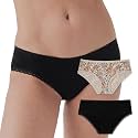 Pact Women's Organic Cotton Soft Hipster Panties, No Show Design Cheeky Bikini Underwear, 2 Pack