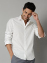 Pactimo Men Solid Casual White Shirt
