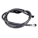 Pactrade Marine Grey Durable Fuel Line Assembly Hose Barbs Rubber Primer Bulb Lengthy 7 ft feet Resistant Material Cover Fuel Flow (3/8" Hose, Johnson/Evinrude Connectors)