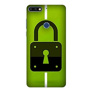 padlock icon in flat style hard printed designer case for honor 7c back cover mrr1485
